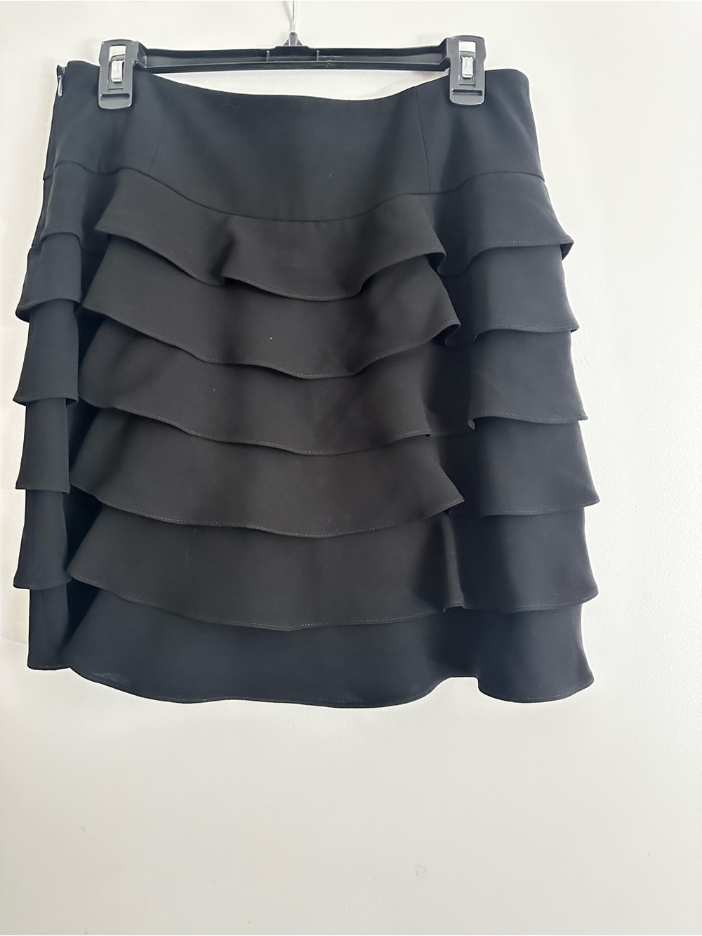 INC International Concepts Black Tiered Ruffle Mini Skirt